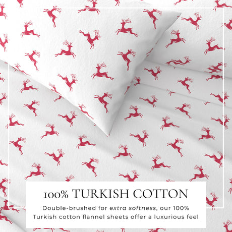 Turkish Cotton Christmas Flannel Sheet Set - Whittaker Collection