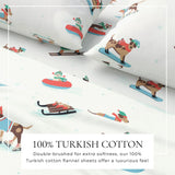 Turkish Cotton Christmas Flannel Sheet Set - Whittaker Collection