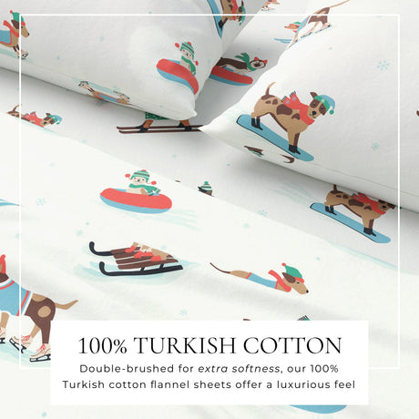 Turkish Cotton Christmas Flannel Sheet Set - Whittaker Collection