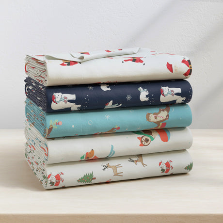 Turkish Cotton Christmas Flannel Sheet Set - Whittaker Collection