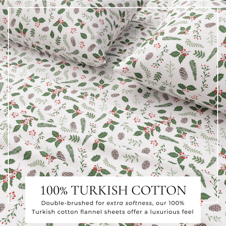 Turkish Cotton Christmas Flannel Sheet Set - Whittaker Collection