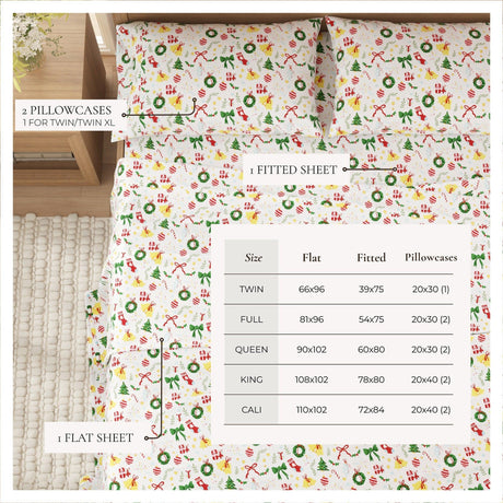 Turkish Cotton Christmas Flannel Sheet - Whittaker Collection