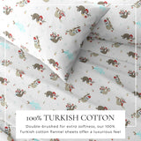 Turkish Cotton Christmas Flannel Sheet - Whittaker Collection