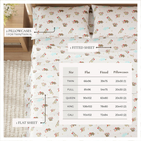 Turkish Cotton Christmas Flannel Sheet - Whittaker Collection