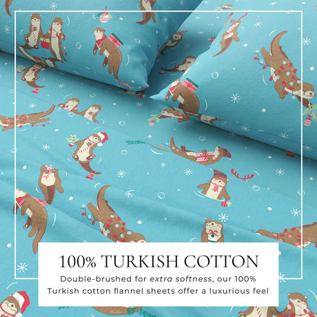 Turkish Cotton Christmas Flannel Sheet - Whittaker Collection