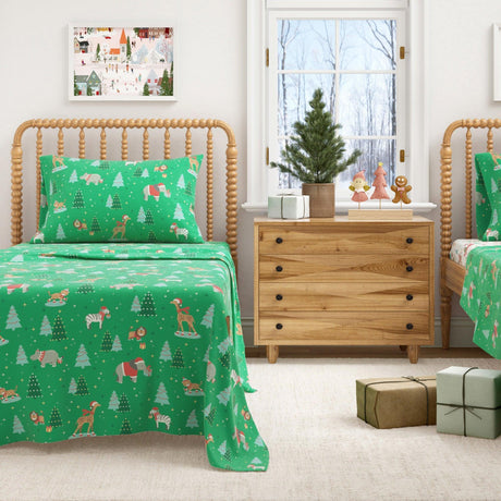 Turkish Cotton Christmas Flannel Sheet - Whittaker Collection