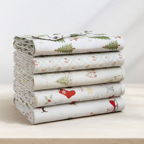 Turkish Cotton Christmas Flannel Sheet - Whittaker Collection