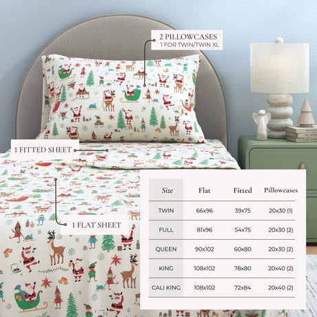 Turkish Cotton Christmas Flannel Sheet - Whittaker Collection