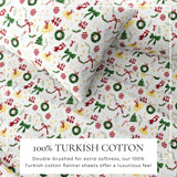 Turkish Cotton Christmas Flannel Sheet - Whittaker Collection