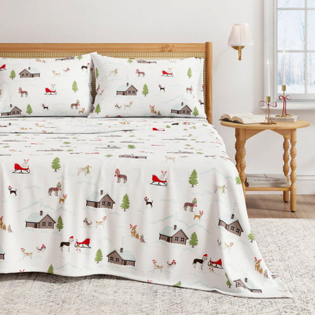 Turkish Cotton Christmas Flannel Sheet - Whittaker Collection