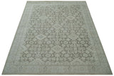 Turkish Design Brown and Ivory 8x10 Hand Knotted Antique Style Traditional Low Pile Wool Rug