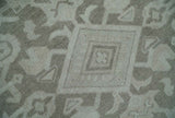 Turkish Design Brown and Ivory 8x10 Hand Knotted Antique Style Traditional Low Pile Wool Rug