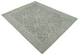Turkish Design Brown and Ivory 8x10 Hand Knotted Antique Style Traditional Low Pile Wool Rug