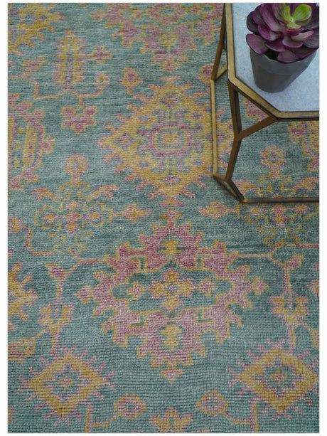 Turkish Design Pink Hand Knotted 4x6 Wool Area Rug