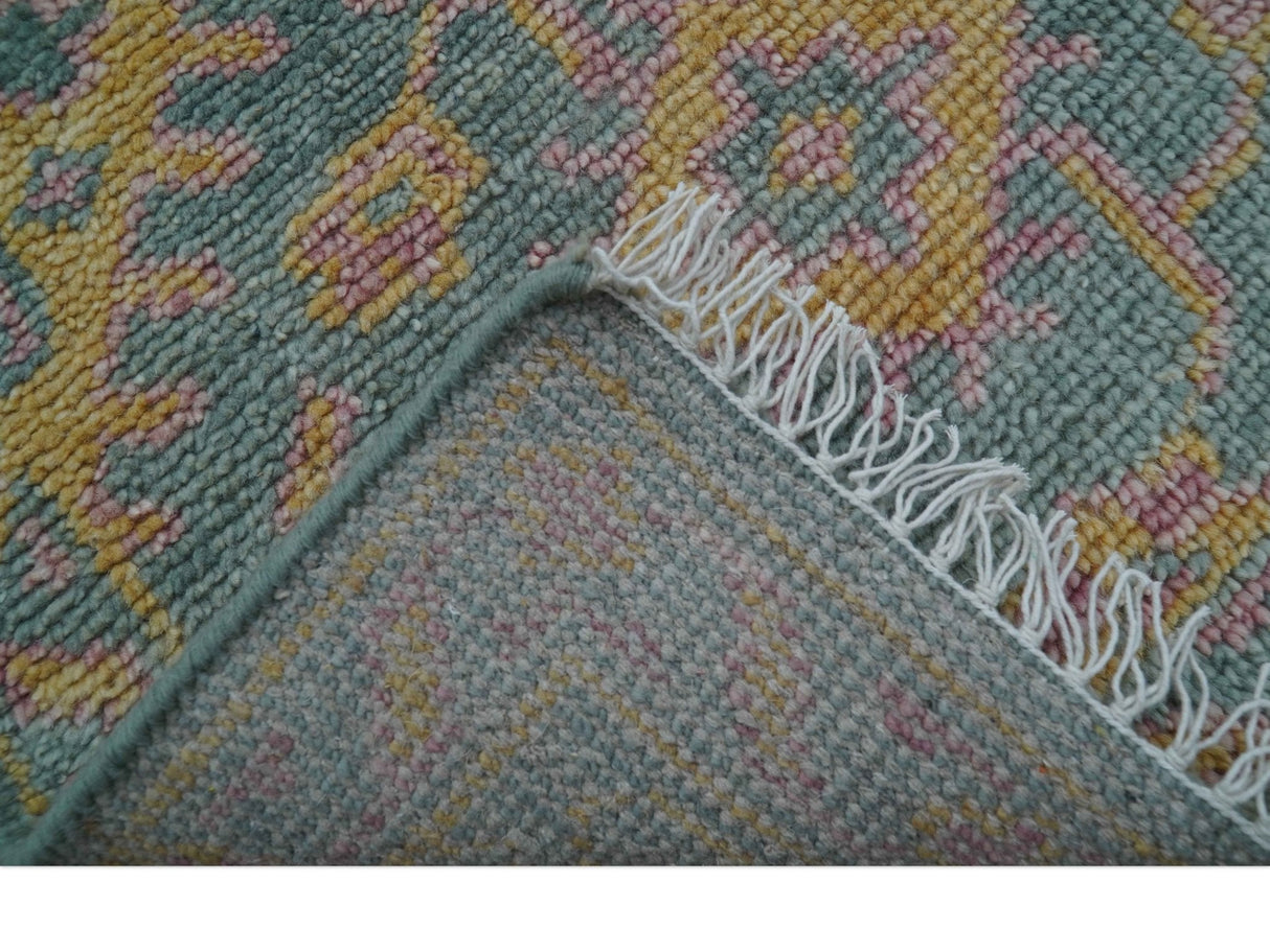 Turkish Design Pink Hand Knotted 4x6 Wool Area Rug