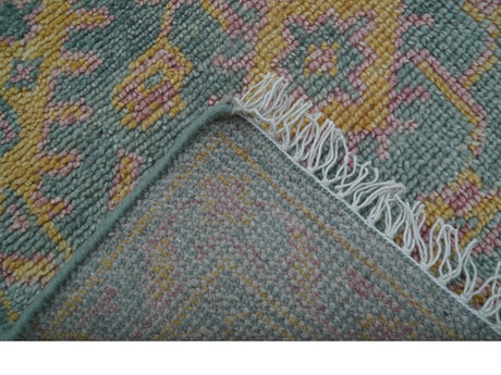 Turkish Design Pink Hand Knotted 4x6 Wool Area Rug