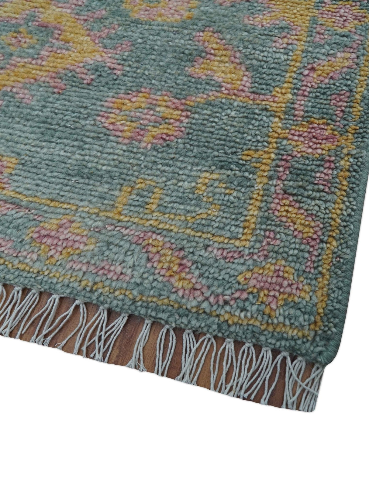 Turkish Design Pink Hand Knotted 4x6 Wool Area Rug