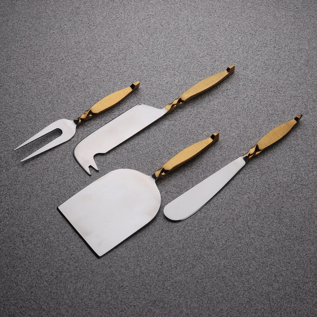 TWISTED URBAN GOLD CHEESE KNIFE 4 PC. SET-cheese knives-Parc Decor