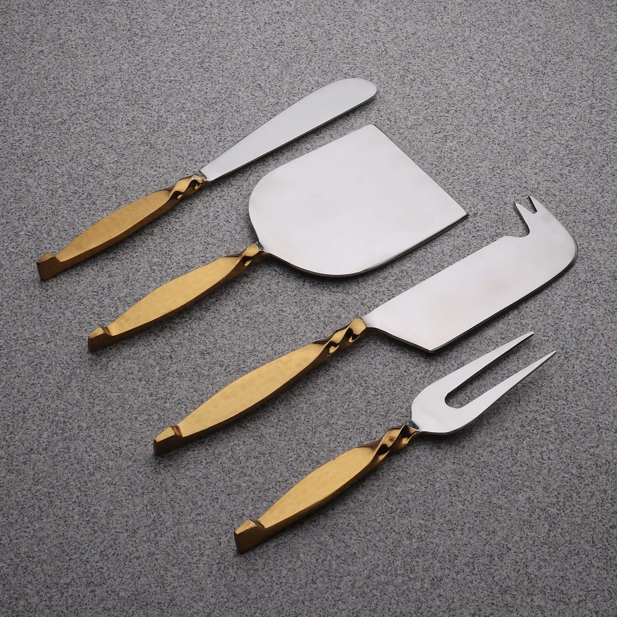 TWISTED URBAN GOLD CHEESE KNIFE 4 PC. SET-cheese knives-Parc Decor