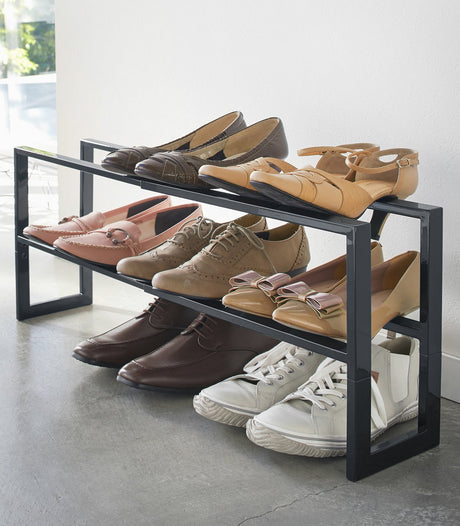 Two-Tier Expandable Shoe Rack (11.8" H) - Steel