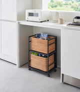 Two-Tier Hideaway Storage Cart (24" H) - Steel-Rolling Carts-Parc Decor