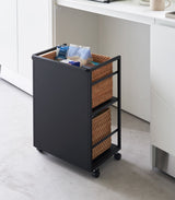 Two-Tier Hideaway Storage Cart (24" H) - Steel-Rolling Carts-Parc Decor