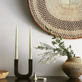 U-Shaped Wooden Double Taper Candlestick Holder-Décor Collection-Parc Decor