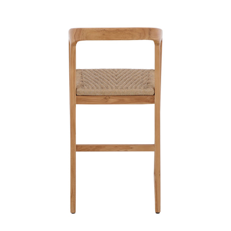 Ubud Natural Teak Indoor/Outdoor Bar Stool-Parc Decor