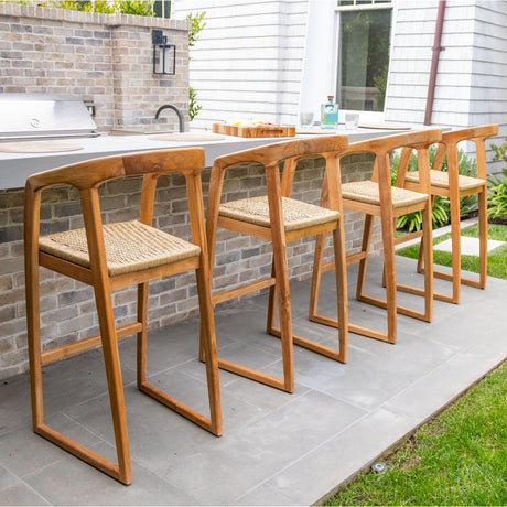 Ubud Natural Teak Indoor/Outdoor Bar Stool-Bar Stool-Parc Decor