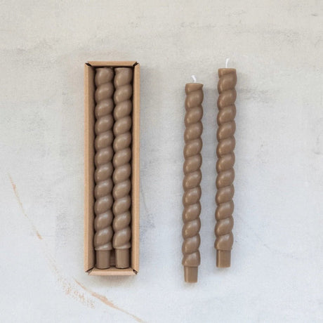 Unscented Tapered Twist Candles, Set of 2 (3 Color Options)-Candles and Candle Accessories-Parc Decor