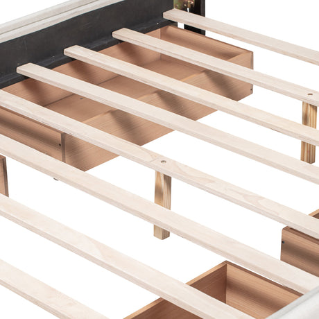 Upholstered Queen Platform Bed with Storage-Bedroom-Parc Decor