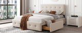 Upholstered Queen Platform Bed with Storage-Bedroom-Parc Decor