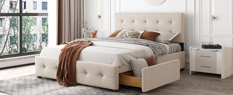 Upholstered Queen Platform Bed with Storage-Bedroom-Parc Decor