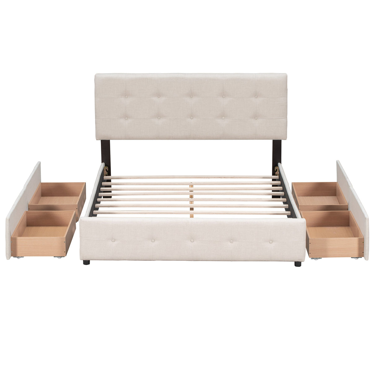 Upholstered Queen Platform Bed with Storage-Bedroom-Parc Decor