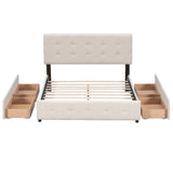 Upholstered Queen Platform Bed with Storage-Bedroom-Parc Decor