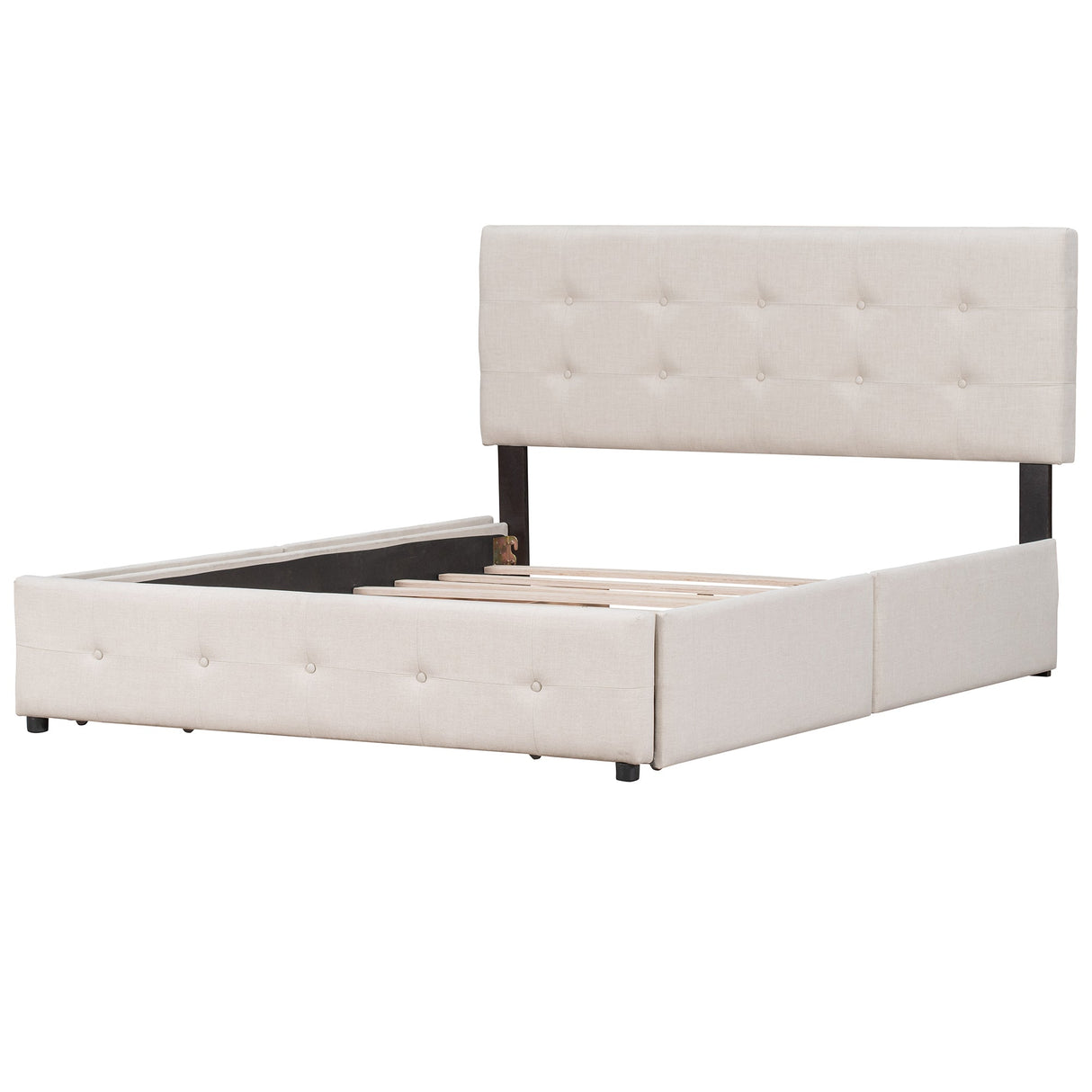 Upholstered Queen Platform Bed with Storage-Bedroom-Parc Decor