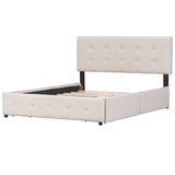 Upholstered Queen Platform Bed with Storage-Bedroom-Parc Decor