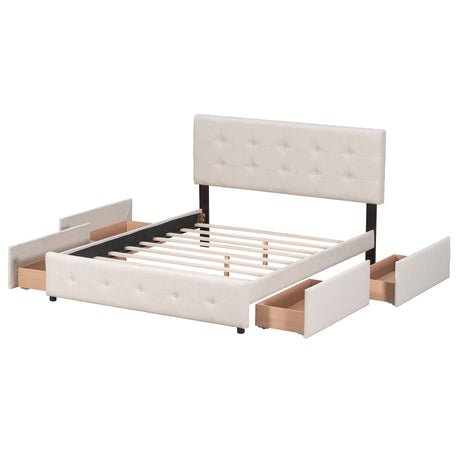 Upholstered Queen Platform Bed with Storage-Bedroom-Parc Decor