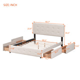 Upholstered Queen Platform Bed with Storage-Bedroom-Parc Decor