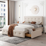 Upholstered Queen Platform Bed with Storage-Bedroom-Parc Decor