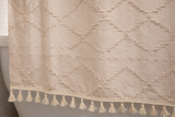 Valencia Tufted Beige Shower Curtain