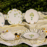 Valensole Lavender Scalloped Ceramic Dinner Plates – Case of 12 (+3 Bonus Plates)