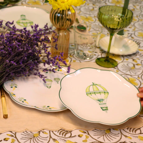 Valensole Lavender Scalloped Ceramic Dinner Plates – Case of 12 (+3 Bonus Plates)