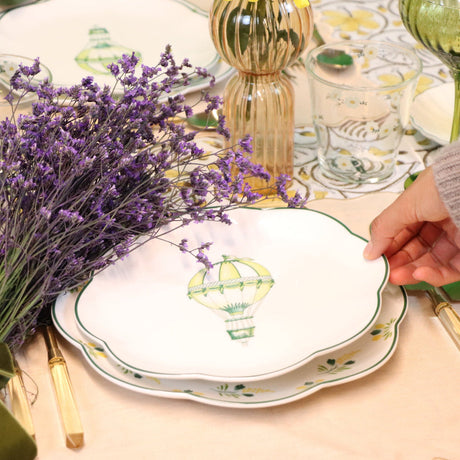Valensole Lavender Scalloped Ceramic Starter Plates – Set of 4 (+1 Bonus Plate)