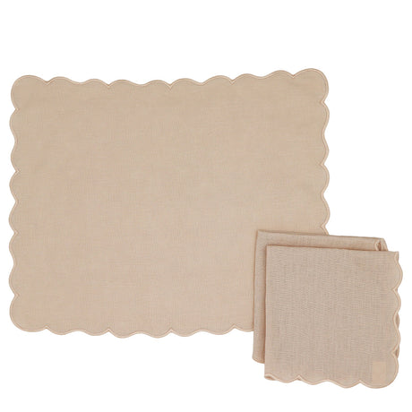 Vanilla Swirl Linen Placemats – Set of 4