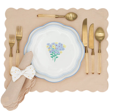 Vanilla Swirl Linen Placemats – Set of 4