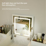Vanity Desk Set with LED Lighted Mirror-Bedroom-Parc Decor