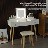 Vanity Desk Set with LED Lighted Mirror-Bedroom-Parc Decor