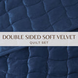 Velvet Box-Stitched Quilt Set - Vivica Collection