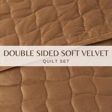Velvet Box-Stitched Quilt Set - Vivica Collection